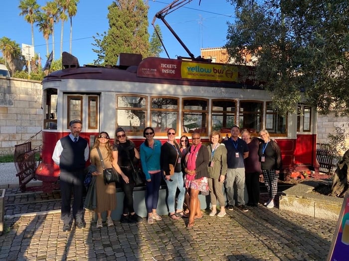 Group of people gathered together in Portugal